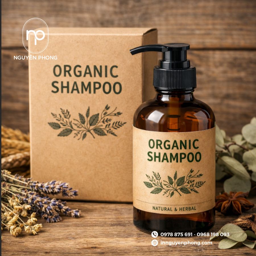 In hộp giấy đựng dầu gội